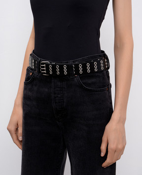 Ann Demeulemeester Чорний шкіряний ремінь Ezra B0012131LT128