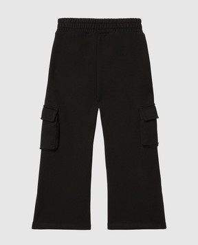 Off-White Дитячі чорні штани-карго з логотипом OGCH00BS25FLE001