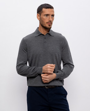 Brunello Cucinelli Серое поло из шерсти и кашемира M2400295