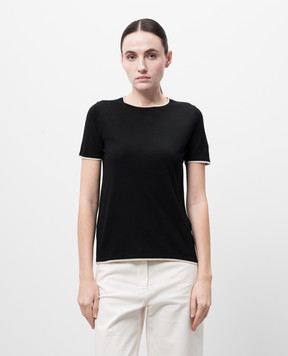 Max Mara Черный топ EGIDIO из шерсти EGIDIO