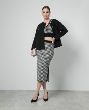 Max Mara Чорний топ Veleno в клітинку VELENO