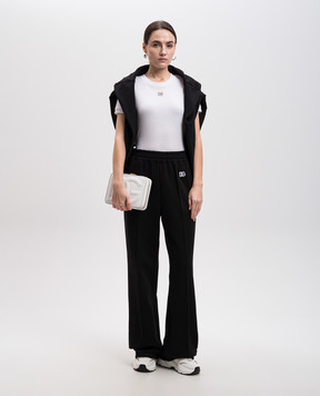 Dolce&Gabbana Белая футболка с логотипом DG с кристаллами F8N08ZG7B3U