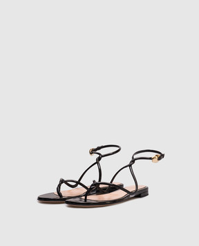 Gianvito Rossi Черные кожаные сандалии Black Mamba G3255705RIC