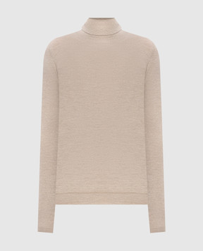 Brunello Cucinelli Бежевий гольф з кашеміром та шовком з люрексом M41800063P