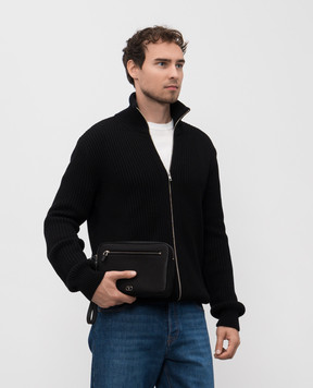 Valentino Черный кожаный клатч Vlogo Signature 7Y2P0AN8UAG