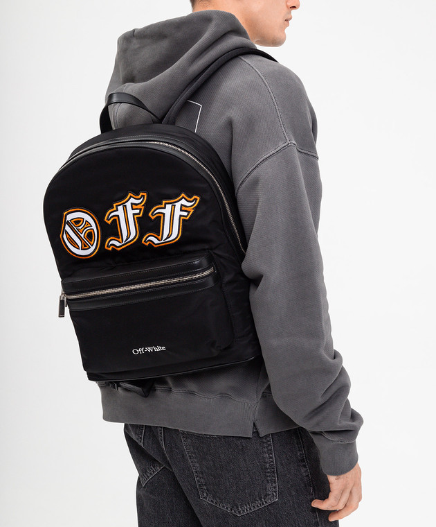 Off-White Черный рюкзак с аппликацией логотипа OMNB109F24FAB002 изображение 2