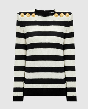 Balmain Джемер в полоску с брендовыми заклепками DF1AR845JI70