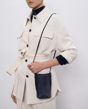 Brunello Cucinelli Синяя замшевая сумка с логотипом MWDLD2739P