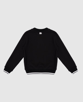Dolce&Gabbana Дитячий чорний світшот з фактурним принтом логотипа L4JWKDG7O6N812+