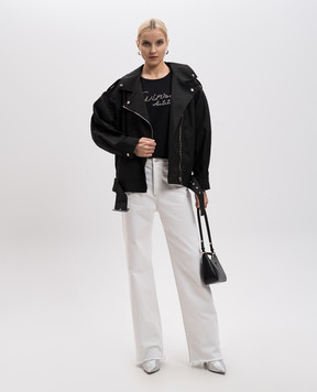 Twinset Чорна футболка з логотипом 251AP2162