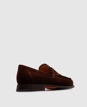 Santoni Коричневые замшевые лоферы WUQC59462BJ2NAEA