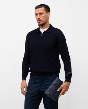 Gianni Chiarini Синій шкіряний клатч Florence BSUB18290GRNCRV