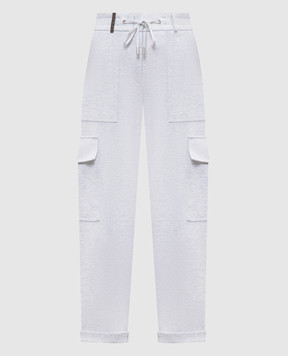 Peserico Сірі штани карго з брендовою нашивкою P04056J006904
