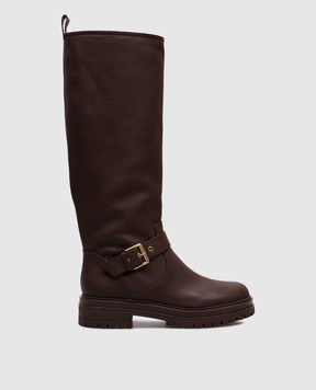 Gianvito Rossi Коричневые кожаные сапоги Thiago G8015120GOMFLA