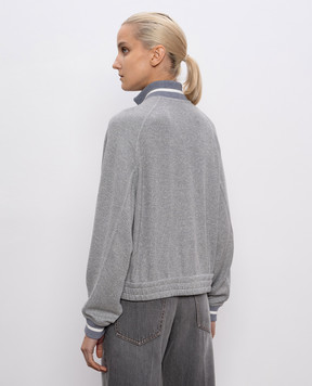 Brunello Cucinelli Серая спортивная куртка с логотипом логотип MP930SN906