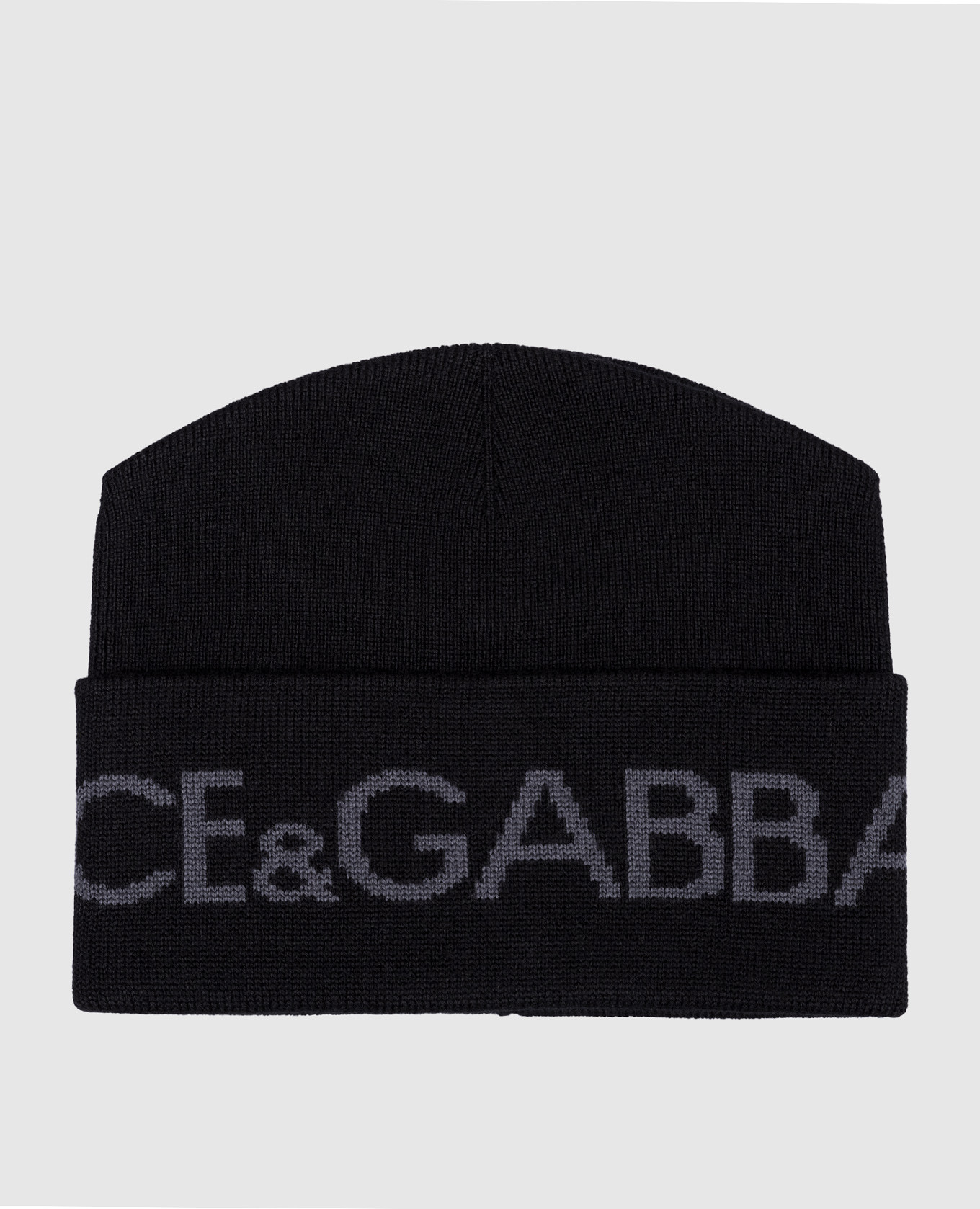 

Черная шапка из шерсти с узором логотипа, Черный, Шапки