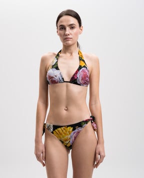 Dolce&Gabbana Чорний купальник в квітковий принт O8A54JFSG9R