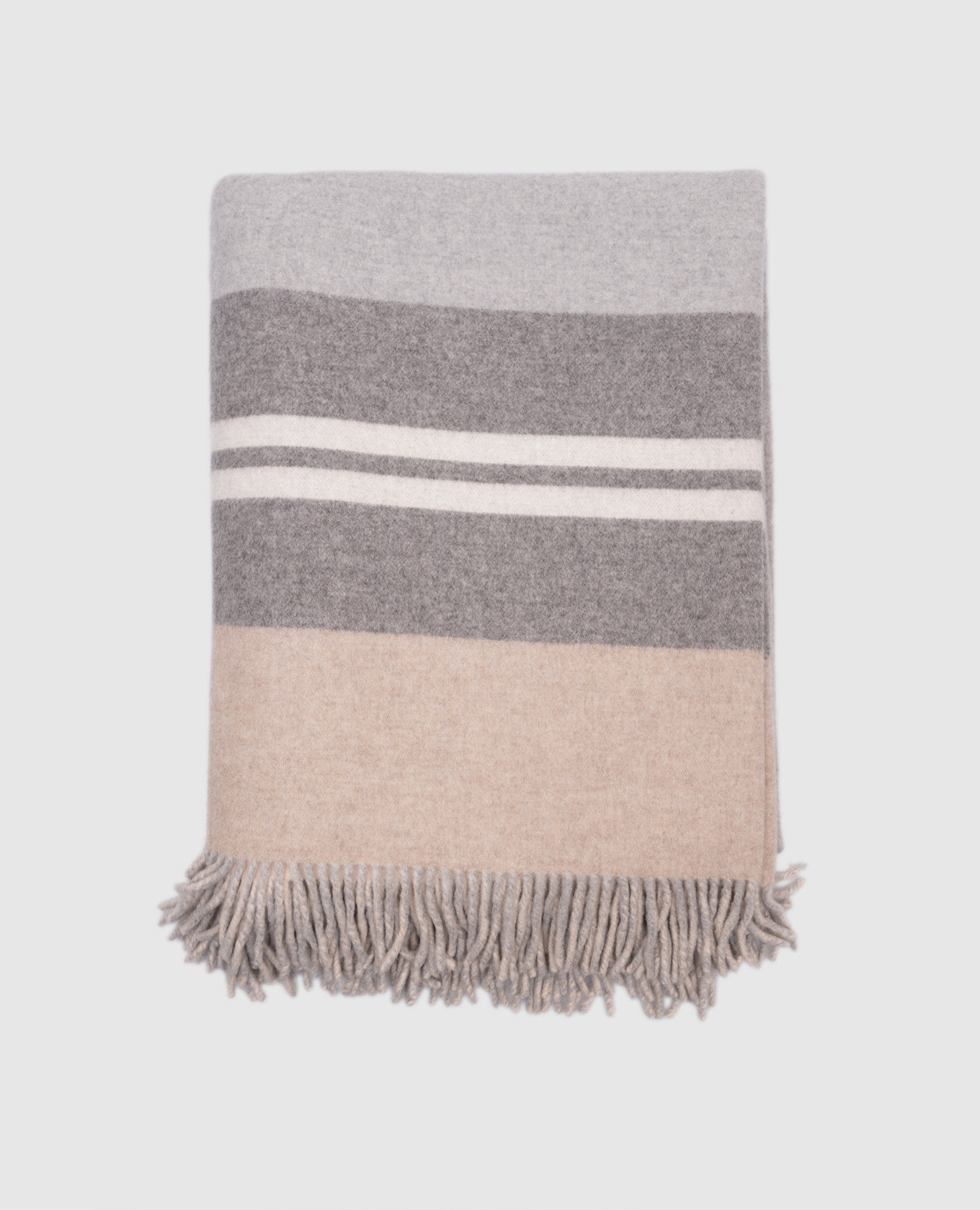 

Серый плед из кашемира в полоску, Пледы