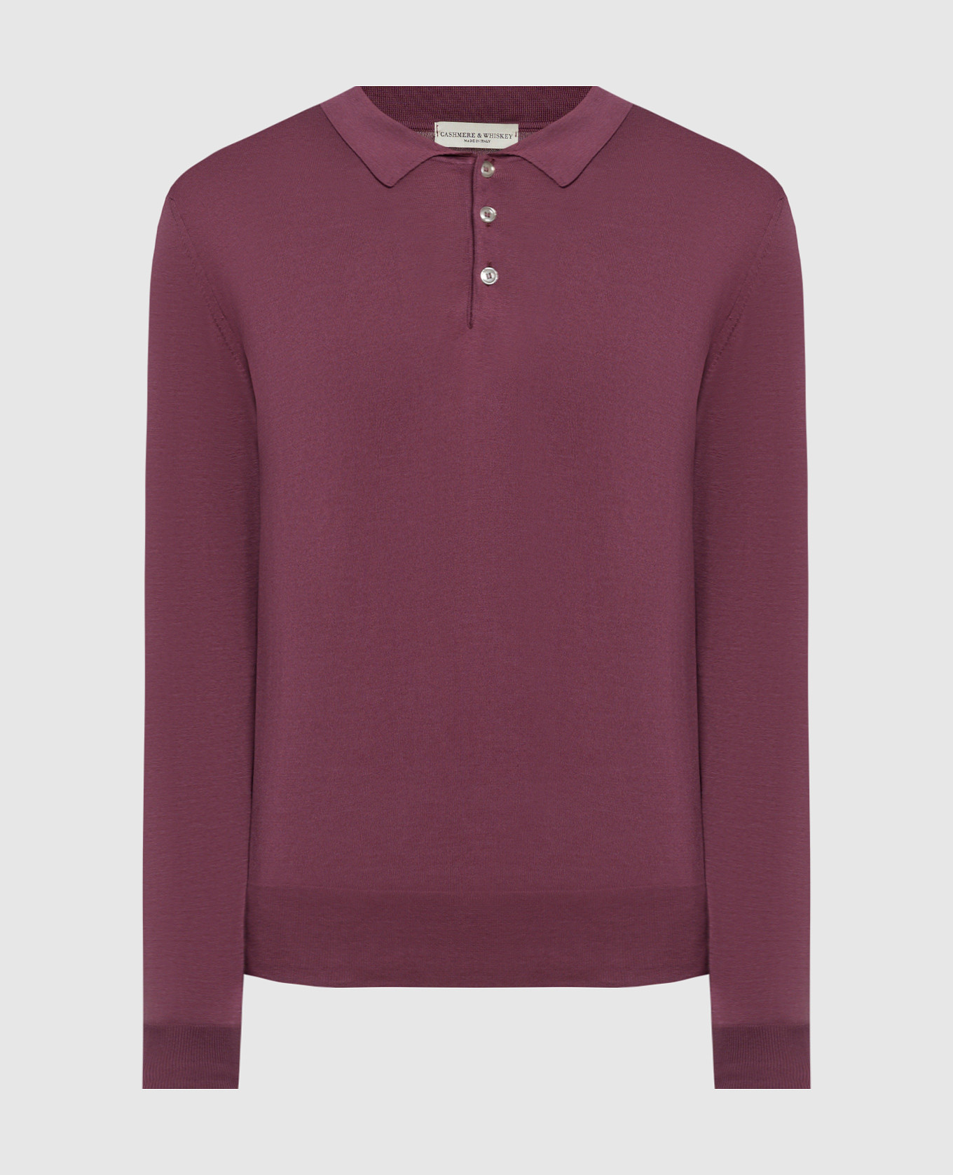 Burgundy polo shirt with silk and cashmere