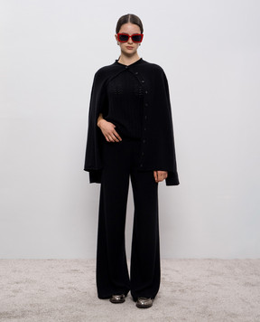 LISA YANG Чорний топ Cecelia Pointelle у візерунок 2025394