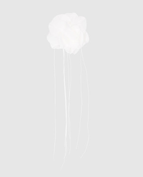Peserico Белая брошь с шелком в виде цветка. E35410C0CC177