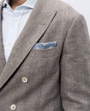 Brunello Cucinelli Двухсторонний платок-паше из шелка в узор. MR8950091