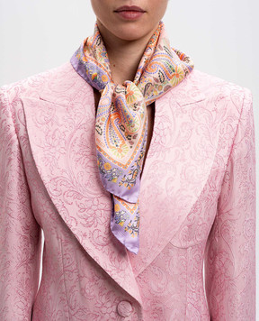 Etro Розовый платок из шелка в принт WAXA0008AV640