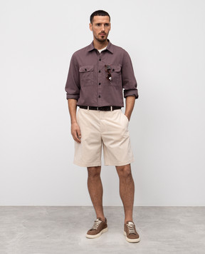 Brunello Cucinelli Бежеві вельветові шорти MH257U0010