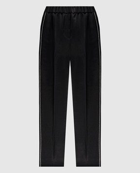 Peserico Чорні штани з льоном з ланцюжком моніль E04072U05211