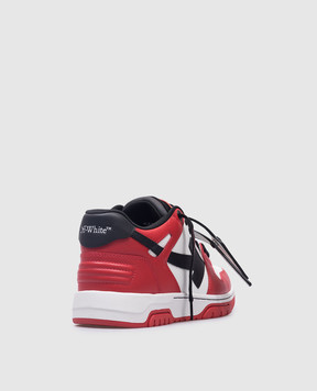 Off-White Красные кожаные кроссовки Оut Оf Оffice OMIA189F24LEA00D