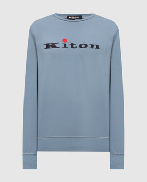 Kiton Синий свитшот с вышивкой логотипа UMK0628