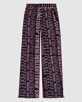 Versace Jeans Couture Фиолетовые спортивные штаны принт 77HAA320FS172