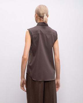 Brunello Cucinelli Коричневий топ з ланцюжком моніль M0091MA616
