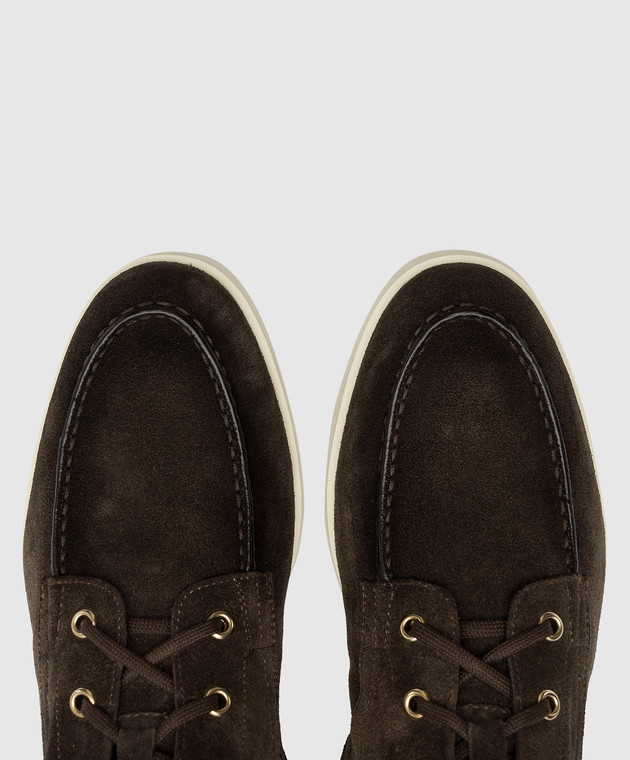 Santoni Коричневі замшеві черевики WTDR71045TIRSYVR зображення 4