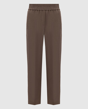 Brunello Cucinelli Коричневые брюки с льном MH126P7197