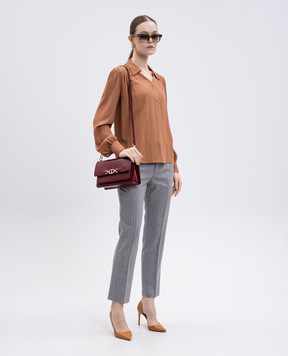 Twinset Коричнева блуза з ланцюжком 252TP2291