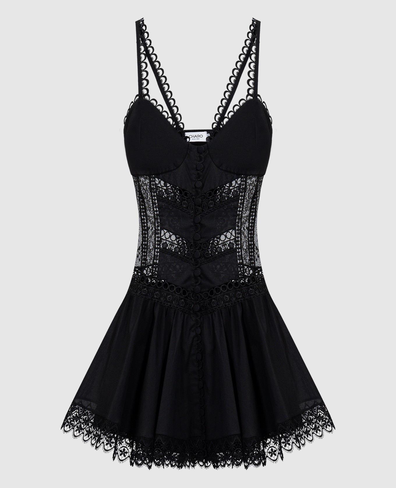 Terely black mini dress with lace