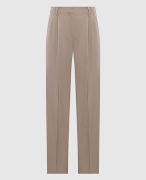 Brunello Cucinelli Бежевые брюки с шерстью MP580P8708