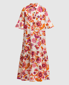 La DoubleJ Бежевое платье Artemis Hottie Cream в цветочный принт DRE0176COT039HOT01