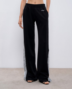 Off-White Черные брюки с кружевом OWCJ001F24JER001