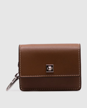 Max Mara Коричневый кожаный портмоне с логотипом MMPURSE