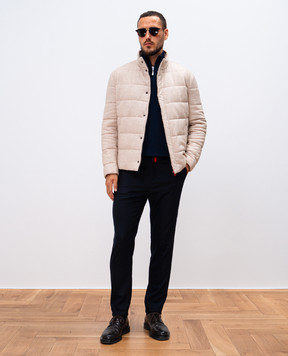 Kiton Бежевая куртка из шерсти и кашемира UW1878V0411F