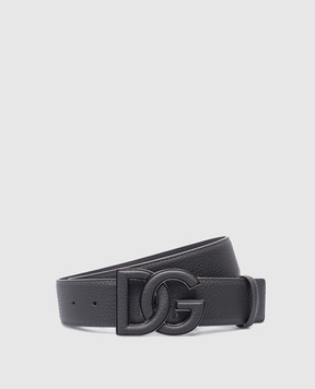 Dolce&Gabbana Сірий шкіряний ремінь з логотипом BC4675AT489
