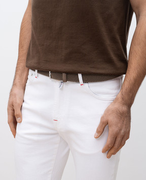 Kiton Ремень цвета хаки с плетением USC3688N01154