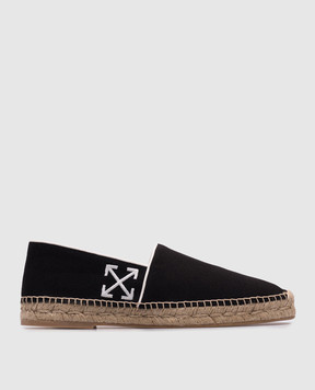 Off-White Черные эспадрильи Biarritz с вышивкой эмблемы Arrow OMIB007C99FAB001