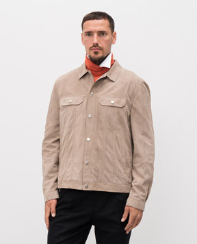 Brunello Cucinelli Бежевая замшевая куртка MPCFN2042