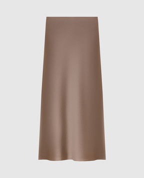 Brunello Cucinelli Бежевая юбка с блестящей текстуруй M0H38G3414