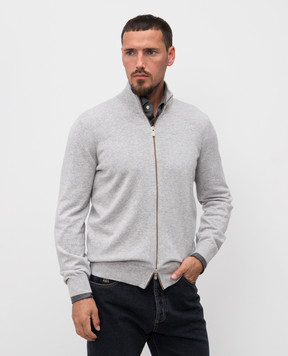 Brunello Cucinelli Сірий кардиган з кашеміру M2200106