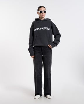 Helmut Lang Серые худи с принтом Meatpacking O10HM519