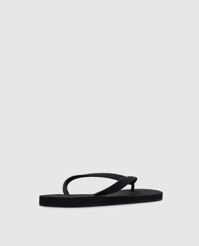 Vetements Черные шлепанцы с фактурным логотипом UA66SL100Bm